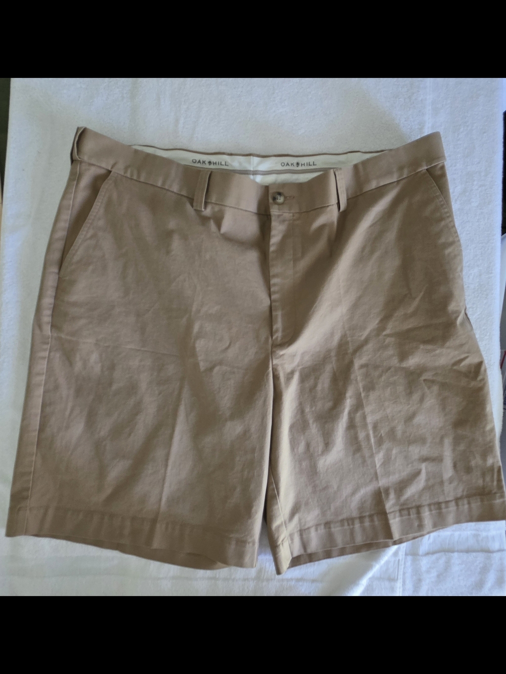 Oak Hill DXL Men's Flat Front Khaki Chino Shorts NWOT Big & Tall